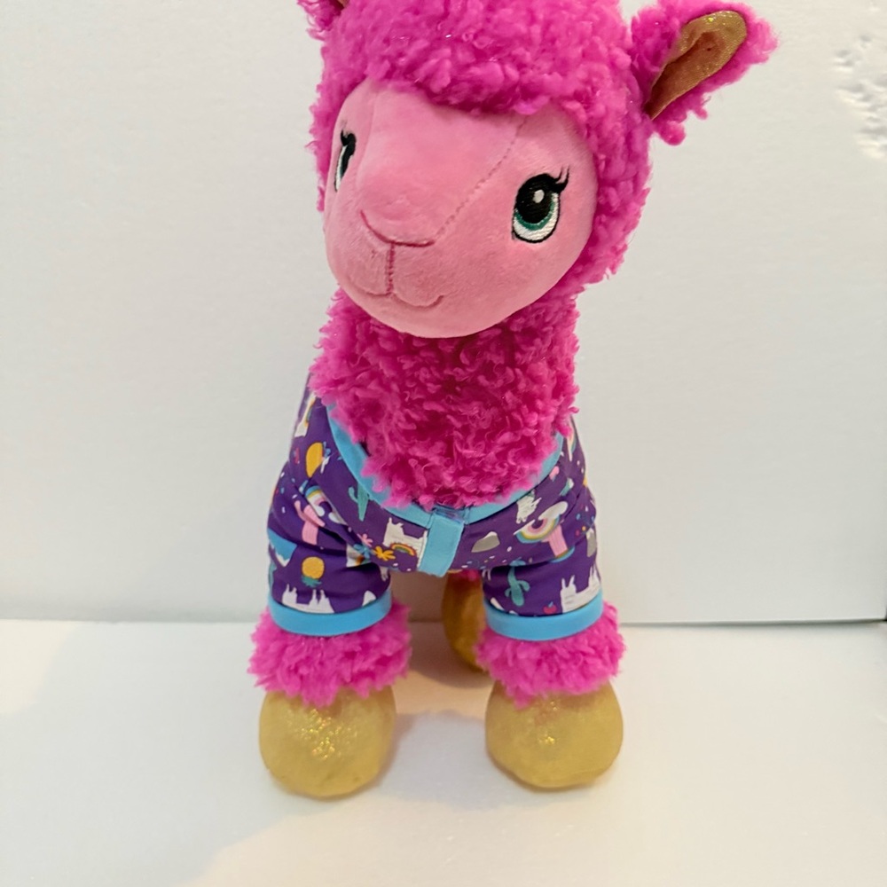 Colorful Plush Llama Toy - Pink and Gold